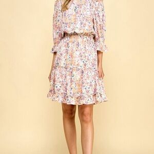 NWT Aiblee On or Off the Shoulder Floral Smocking Dress